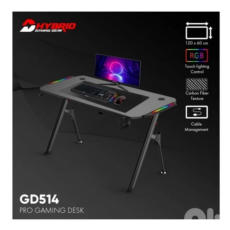 Dhybrid GD514 Premium Quality & stable design Gaming Desk with RGB 3