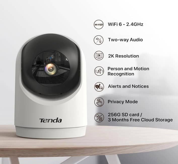 Tenda Ip Ai Camera 2k Cp3 PRO 1080P 360 Tilt Indoor Two-way Audio 2