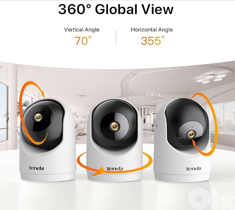 Tenda Ip Ai Camera 2k Cp3 PRO 1080P 360 Tilt Indoor Two-way Audio 3