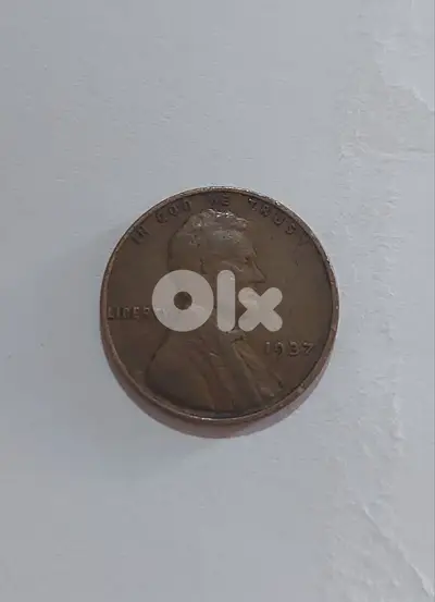 USA  Lincolin Wheat cent coin year 1937