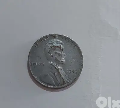 White World War II  USA  Lincolin Wheat cent coin year 1943