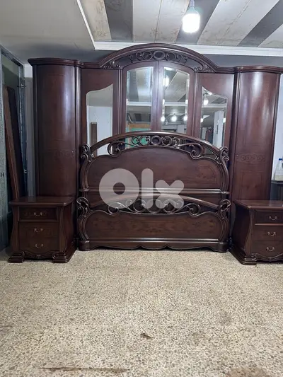 غرفه نوم رائيسه خشب لاتيه وزان صنع مصري ملبس قشرا تنباك