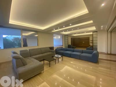 furnished apartment for rent with private terrace and garden rabieh