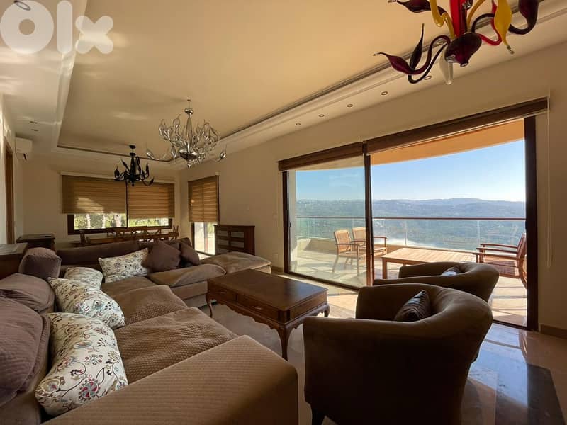 OPEN VIEW DUPLEX FOR RENT IN BROUMANA PRIME WITH TERRACE, (BRR-111) 0