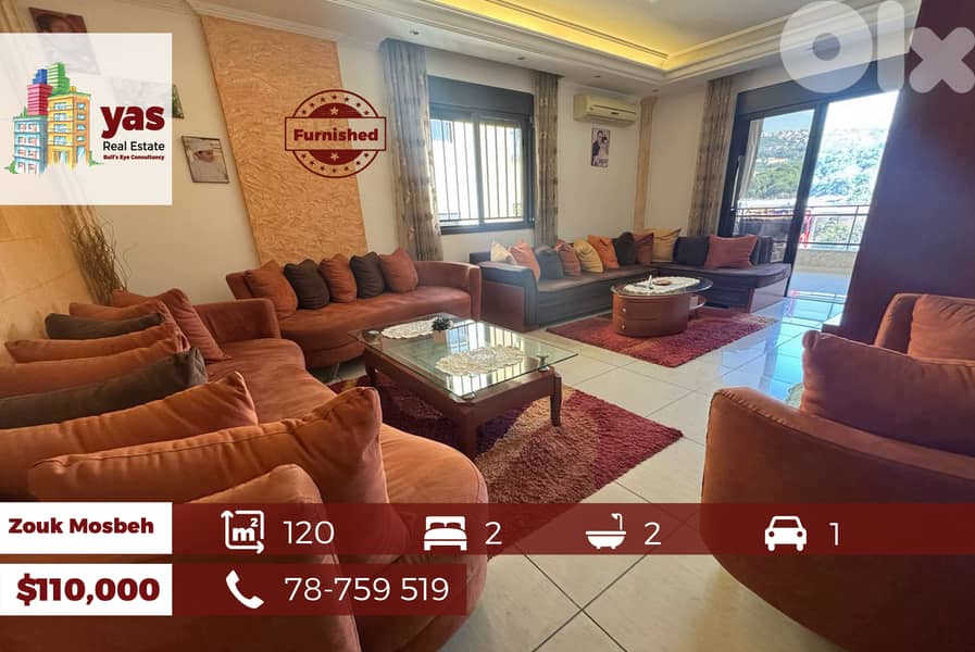 Zouk Mosbeh 120m2 | Furnished Flat | Open View | High End | EL 0