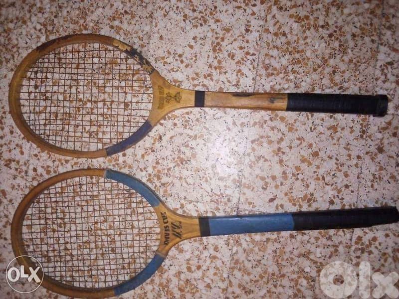 Vintage wooden tennis rackets davis cup 0