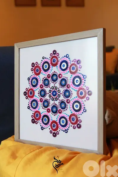 hand painted mandala on glass