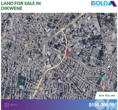 581m2 Prime Land (corner) 4sale in Dekwaneh/Metn-أرض للبيع في الدكوانة