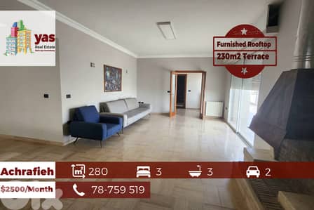Achrafieh 280m2 | 230m2 Terrace | Furnished Rooftop | City View | SK