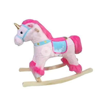 Wooden Ride On Rocking Unicorn - حصان وحيد القرن الخشبي الهزاز