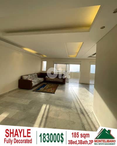 Fully Decorated 185 sqm Apartment For Sale in Shayle with Open View