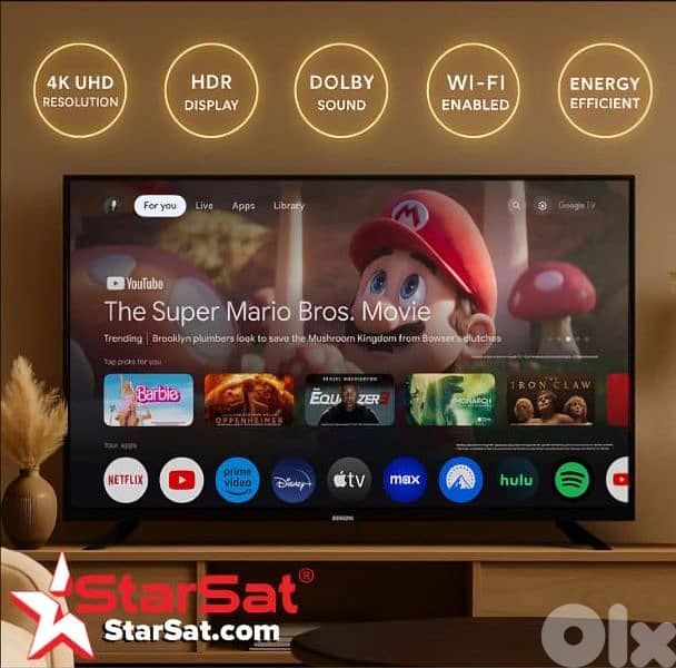 smart tv STARSAT 55inch google tv qled 0