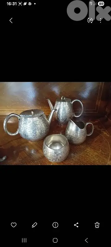 silverplated tea set