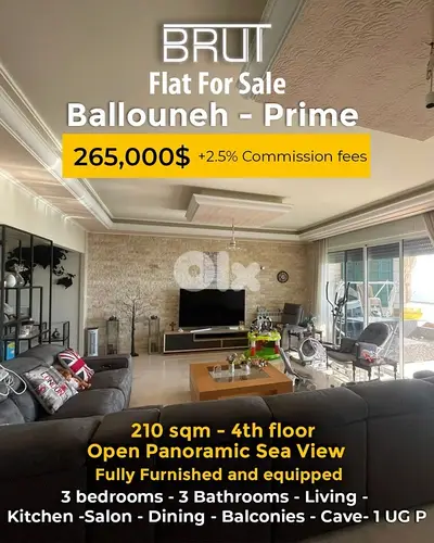 Ballouneh Prime -210 sqm Fully Furnished - Under Market Price Ballouneh Prime -210 sqm Fully Furnished - Under Market Price
