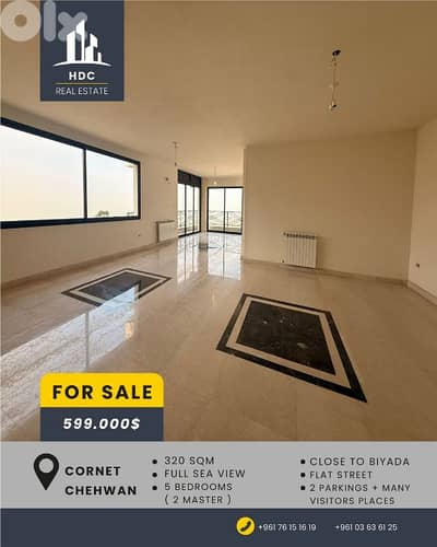 Cornet Chehwan New 320 sqm | sea view | 5 bedrooms | close to biyada Cornet Chehwan New 320 sqm | sea view | 5 bedrooms | close to biyada