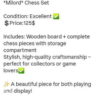Milord Chess Set