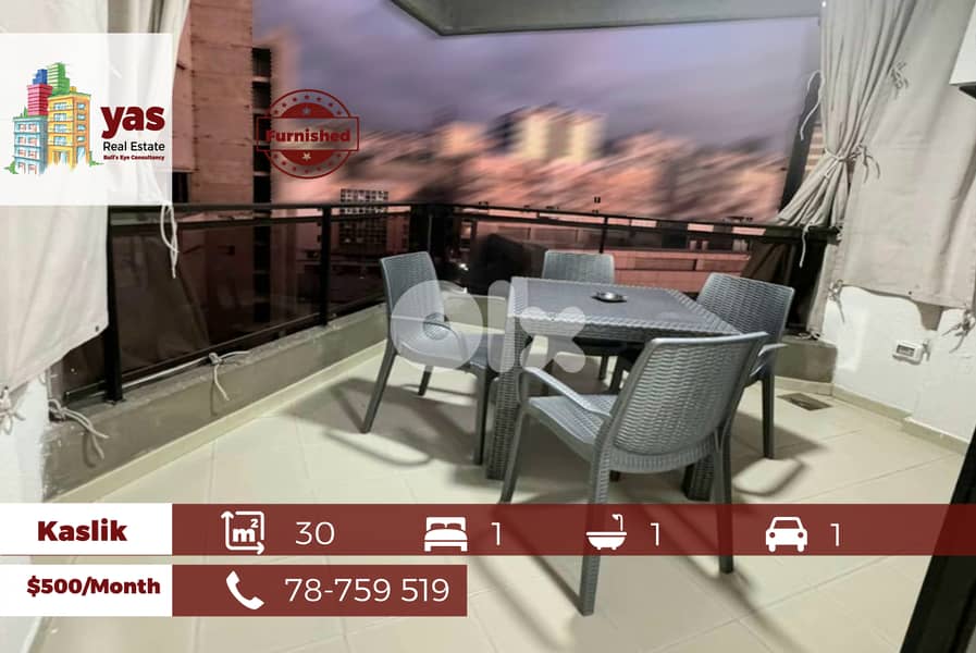 Kaslik/Samaya 30m2 | Chalet | Good Condition | Rent | Furnished |YV/EH 0