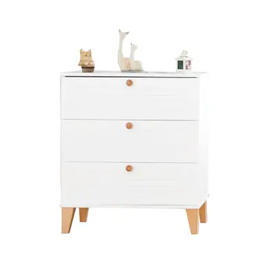 Wooden Baby Dresser with White Drawers - خزانة أدراج خشبية للأطفال