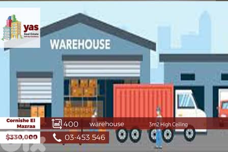 Cornishe El Mazraa 400m2 | Spacious Warehouse | Prime area | TY/MCH |
