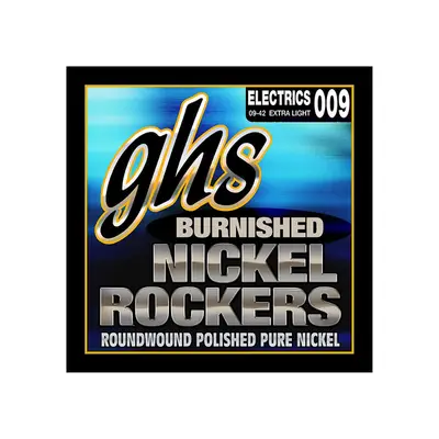 GHS Burnished Pure Nickel Rockers BNR-XL Electric Guitar, Extra Light