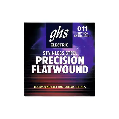GHS Precision 800 Flatwound Stainless Electric Guitar, Exta Light (11-