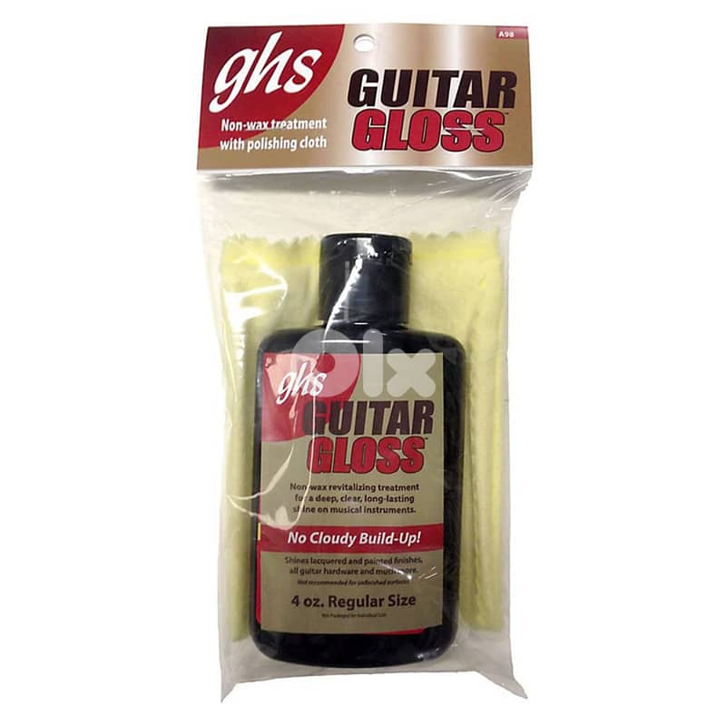 GHS A98 Guitar Gloss – 4oz Bottle + Flannel Polishing Cloth 0