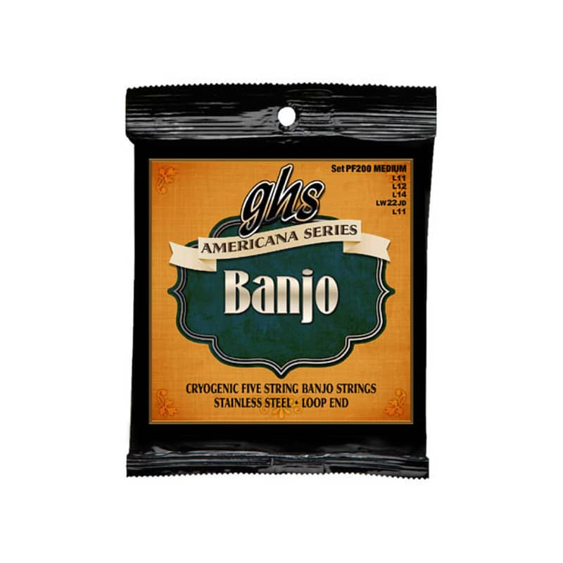GHS PF200 SET Cryogenic Five-String Banjo Strings, Medium 0