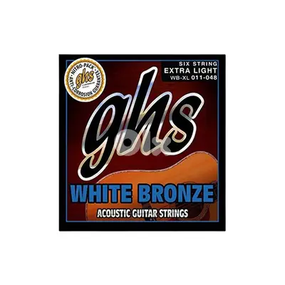 GHS Strings WB-XL White Bronze Acoustic Electric Guitar Strings, Extra