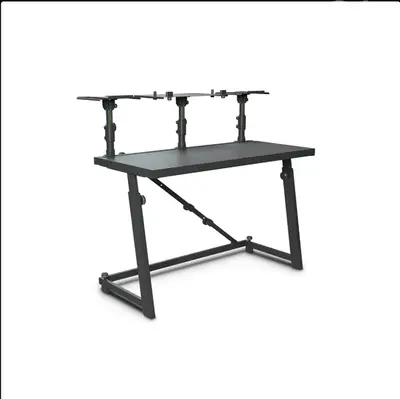 Gravity DJ Desk with Adjustable Loudspeaker and Laptop Trays