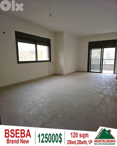 Brand New 120 sqm Apartment For Sale in Bseba (بسابا) + Mountain View