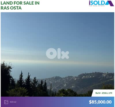 820m2 Prime Land+Sea View 4Sale in Ras Osta - أرض للبيع في راس أسطا