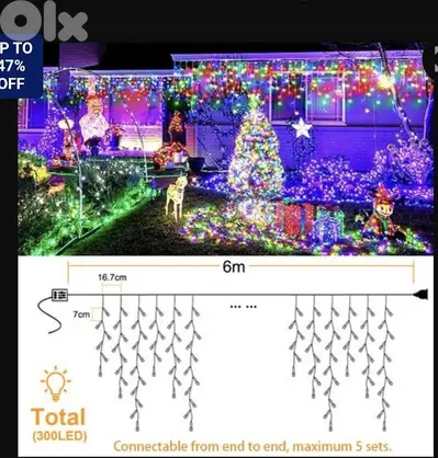 Yassen 300 LED icicle lights, icicle fairy lights/4$ delivery