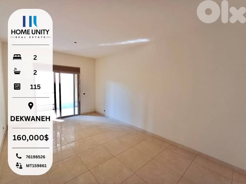 Perfect Home Opportunity – 115 sqm Apartment in Dekwaneh 0