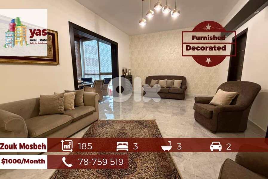 Zouk Mosbeh 185m2 | Furnished | Rent | Luxury | Calm Area | EL 0