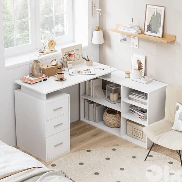 Computer Corner Desk with Drawers 1