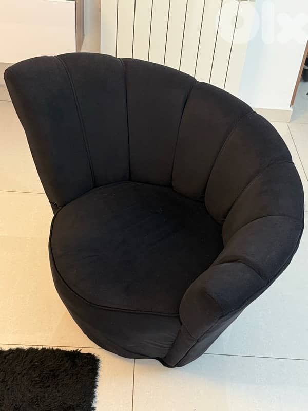 2 black modern sofas 1