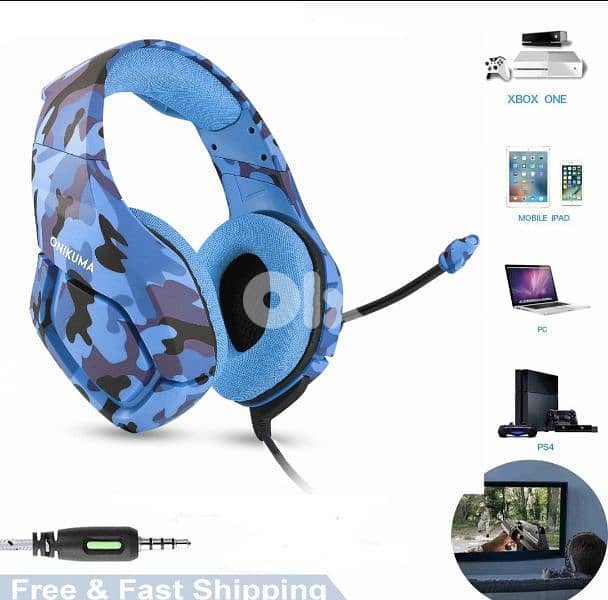 ONIKUMA K1-B High Pro Gaming Headset Gray Camo design/4$ delibery 0