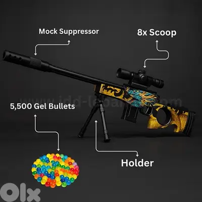 AWM Dragon Edition Sniper High Precision Gel Blaster with 8X HD Scope