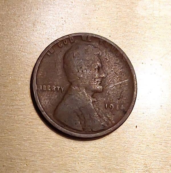 USA Lincoln 1914 Wheat Penny cent bronze coin 0