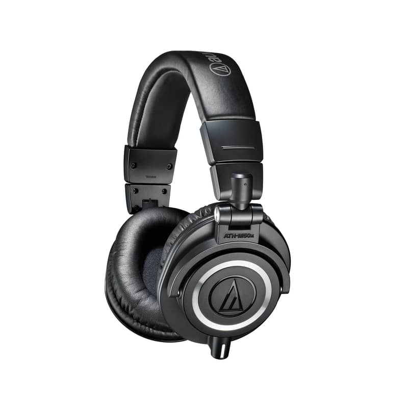 Audio-Technica ATH-M50x Studio Monitoring Headphones - Black on Silver 0