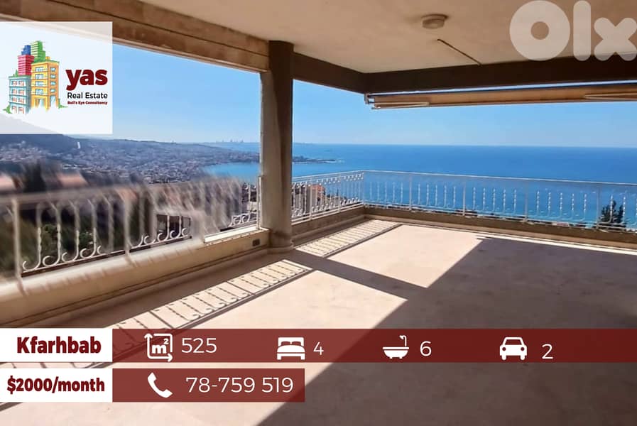 Kfarhbab 525m2 | Duplex | Upgraded | Furnished | Rent | Open View|YV 0