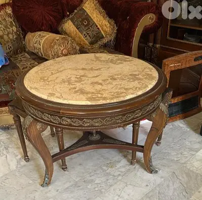 طاولة صالون وسط دائرية فخمة ومميز وجه رخام سعر لقطة
