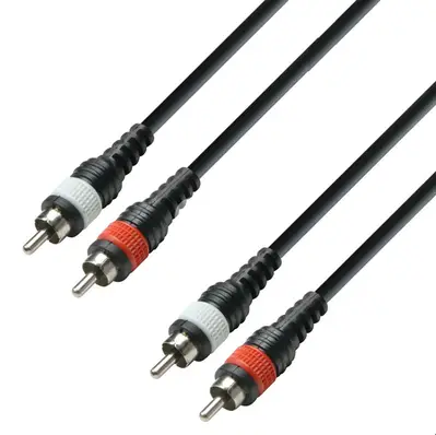 Adam Hall Cables 3 STAR TCC 0100 M - Twin Cable, Adam Hall® 2 RCA x 2