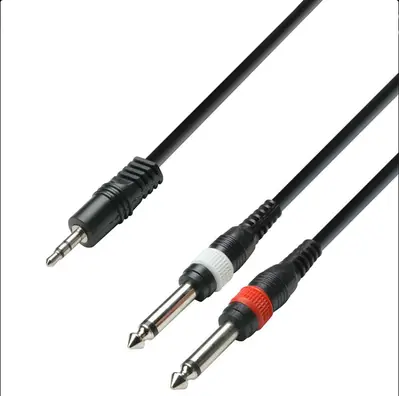 Adam Hall Cables 3 STAR YWPP 0300 - Y-Cable, Adam Hall® 2 Jack TS x Mi