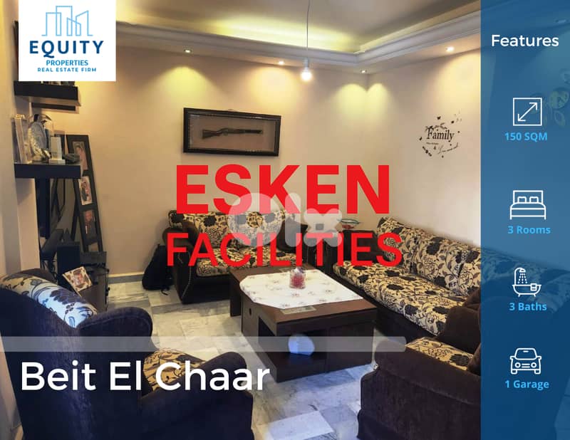 Furnished 150 SQM Apartment For Sale In Beit El Chaar #CK223131 0