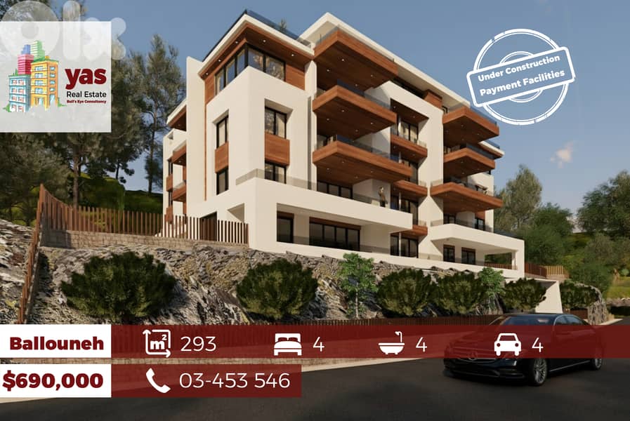 Ballouneh 293m2 | 140m2 Terrace | Rooftop | Under Construction | OTS | 0