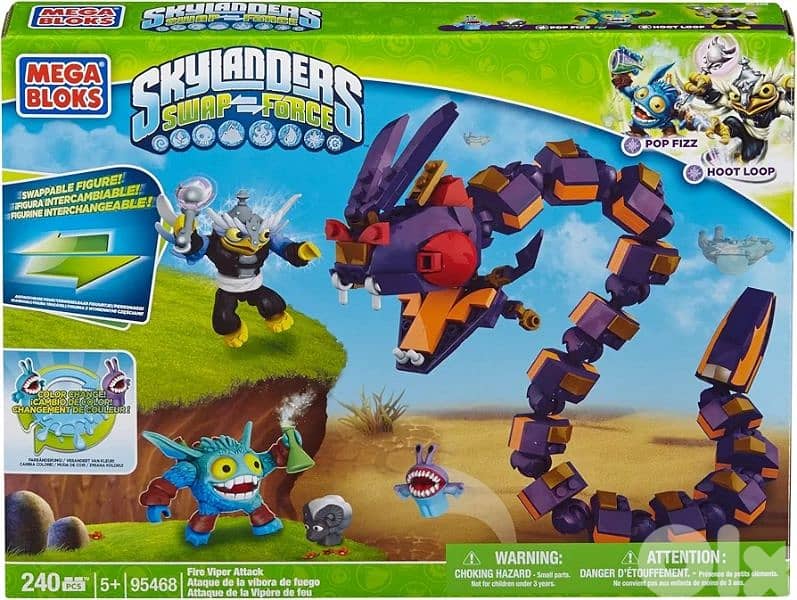 mega bloks skylanders fire viper attack 242pc 0