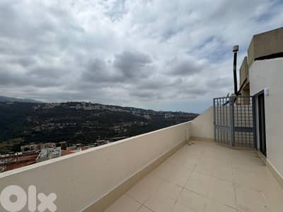 L19730 - Semi-Furnished Roof Apartment For Rent in Mansourieh