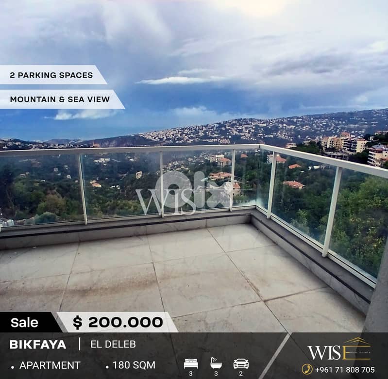 180 SQM Apartment for SALE in Bikfaya - El Deleb! 0