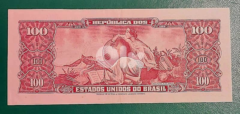Brasil 100 Cruzeiros 1966 Dom Pedro II P-185 3